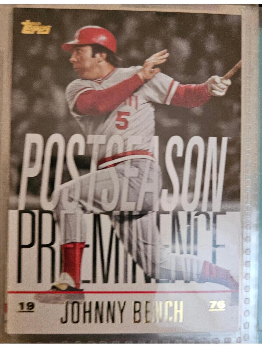2018 Topps Update #PO-1 Johnny Bench Postseason Preeminence (Thin blur)